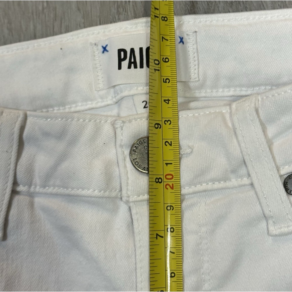 Paige Jax Knee Shorts Women Size 26 White Raw Hem Frayed 9" Cut Off Bermuda - Picture 3 of 7